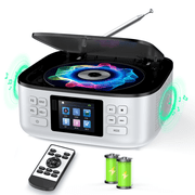 Rechargeable CD Player Boombox, ARAFUNA Portable CD Player Combo with Bluetooth, Speakers, LED Display, AUX USB