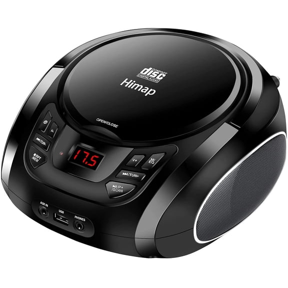 CD Player, Portable Boombox with FM Radio, Bluetooth Speaker with CD Player MP3 Music Playback and USB AUX in Stereo Speaker for Home Outdoor