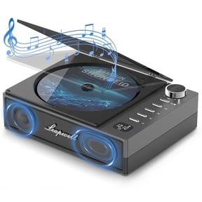 CD Player Portable, Leapwell CD Player Bluetooth Desktop CD Players for Home with Speakers Rechargeable Small Retro CD Player with LCD Screen Optical USB Black