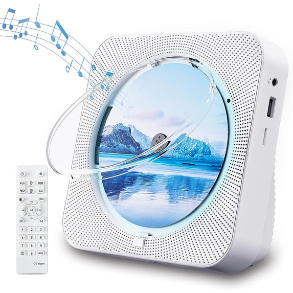 tapify CD Player with Speakers, Bluetooth, FM Radio, Timer, AUX USB TF ...