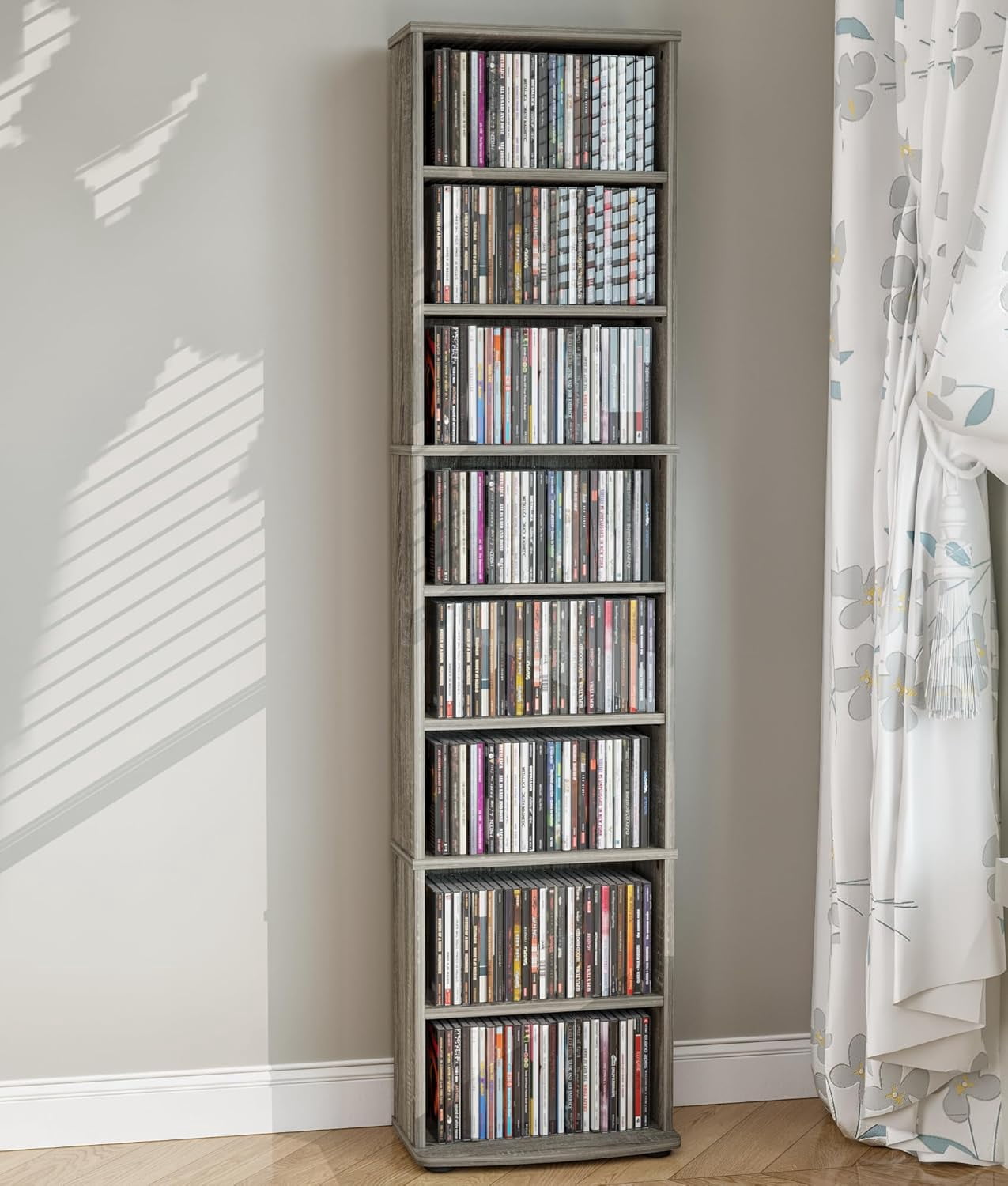 Built In Cd Racks CD Rack Tower, 8-Tier CD Storage Shelf with Adjustable Shelves DVD ...