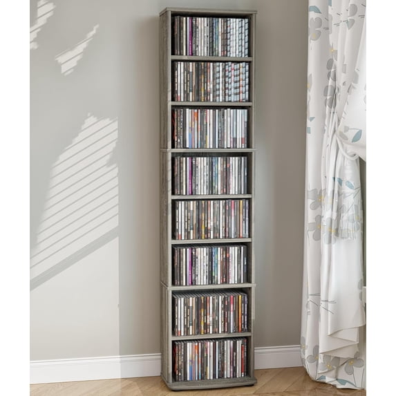 Store Retail Cd Rack CD Rack Tower, 8-Tier CD Storage Shelf with Adjustable Shelves DVD ...