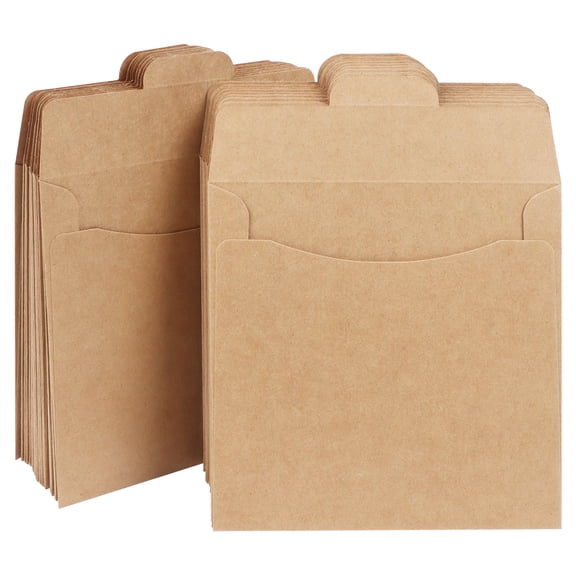 CD Sleeves Kraft Paper DVD Envelopes, Khaki Blank CD Paper Cardboard
