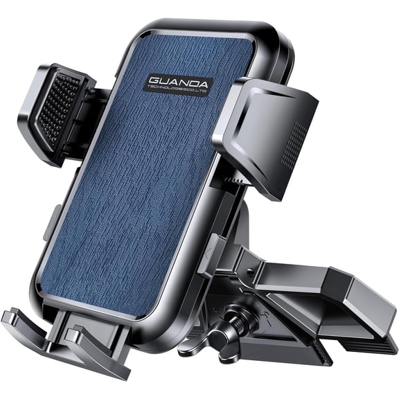 GUANDA Car Sturdy CD Slot Phone Mount, Anti-Vibration, Rotatable Universal Firm-Hold CD Player Phone Holder for Car, Single-press Release, Heat-Resistant, Compatible with iPhone & Samsung