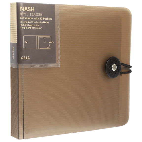 Storage Case with 12 Capacity Bag for Media Collection Organizer in Coffee Color Plastic