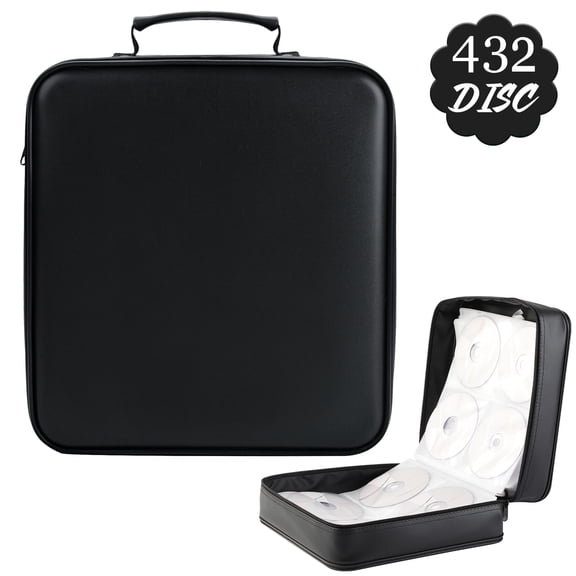 CD Storage Organizer, Portable Case with 432 Slot Capacity, Heavy Duty CD Holder