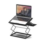 CD4 Adjustable Laptop Standing Desk Converter with 4 Heights, Tilting Platform and Level Mouse Pad, Black