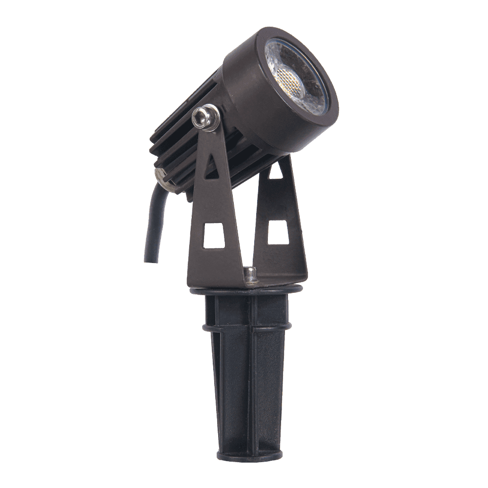 Brown Cast Aluminum LED Outdoor Spotlight with Narrow Beam