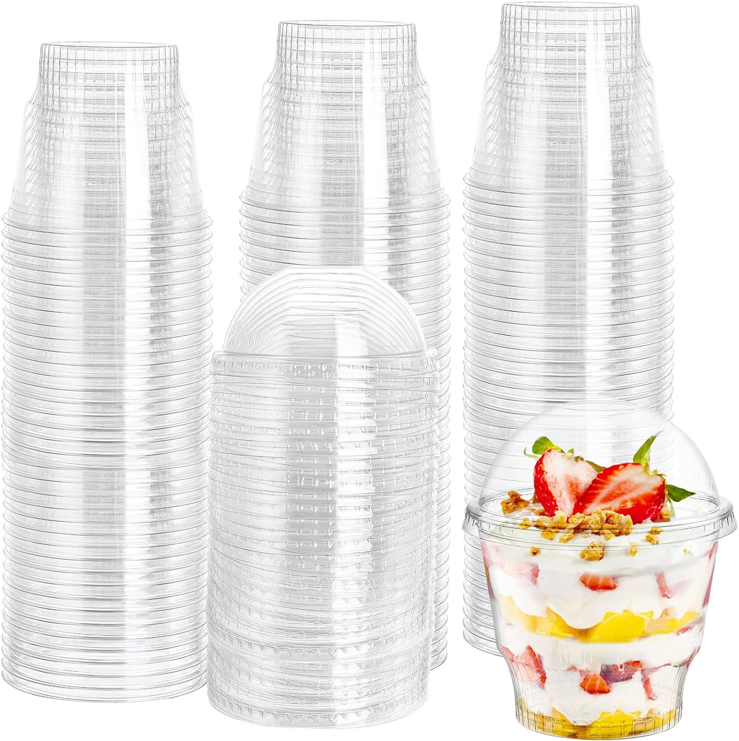 50 Sets, 9 Oz Clear Plastic Cups With Dome Lids (No Hole) - Disposable Cups For Ice Cream,Cake,Fruit,Parfait, Dessert, Pudding And Jello Shot - View #14