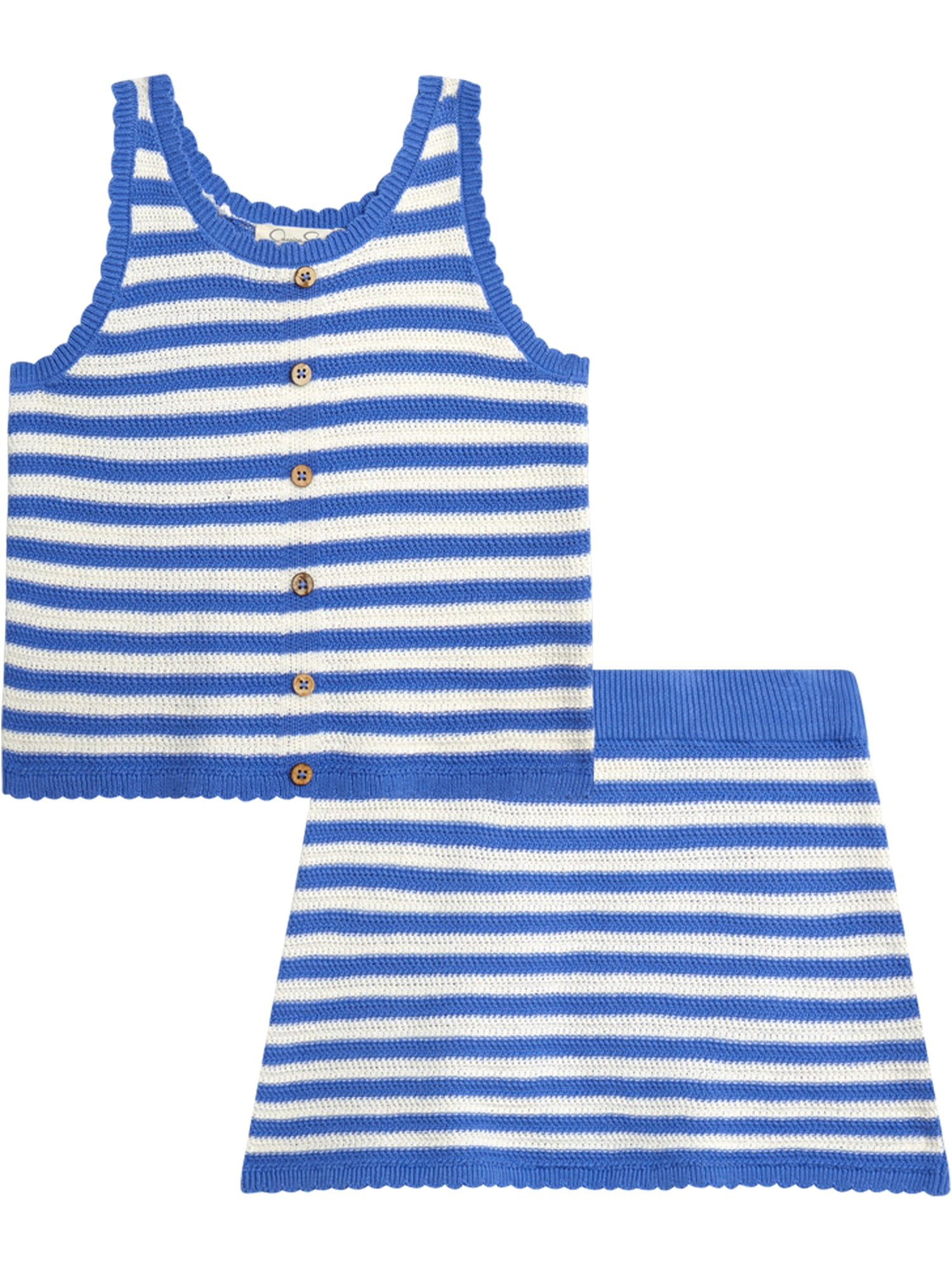 Jessica Simpson Girls' Cotton Crochet Tank Top and Skirt Set, 2-Piece, Sizes 4-12