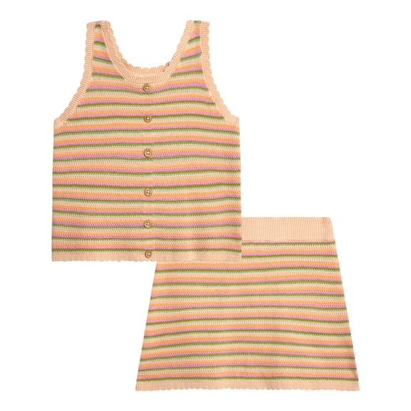 Jessica Simpson Girls' Cotton Crochet Tank Top and Skirt Set, 2-Piece, Sizes 4-12