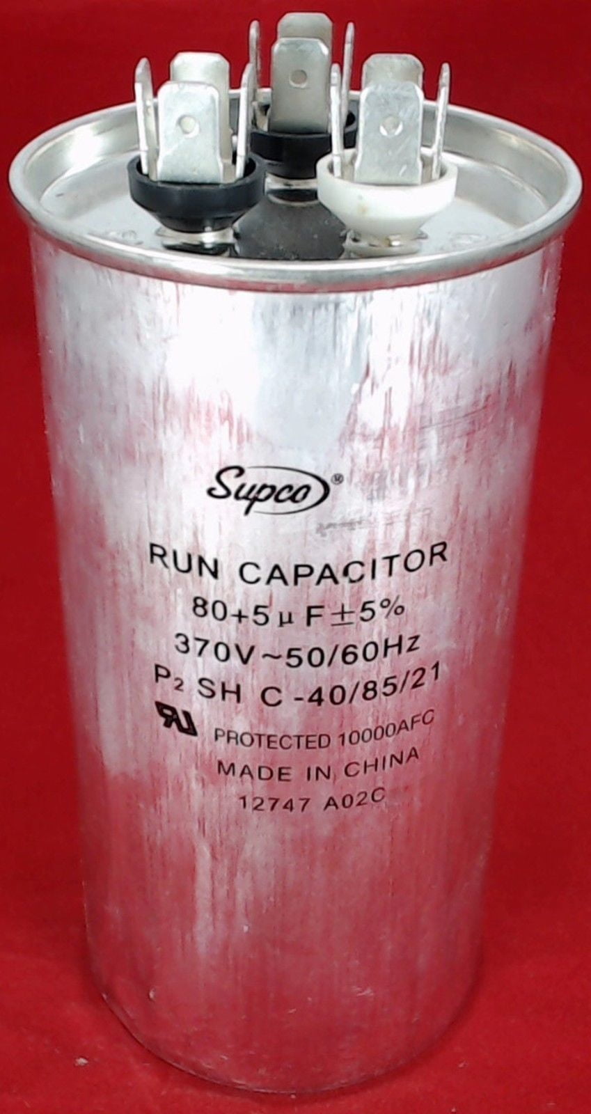 Supco Round Dual Run Capacitor 80 + 5 MFD 370 Volt