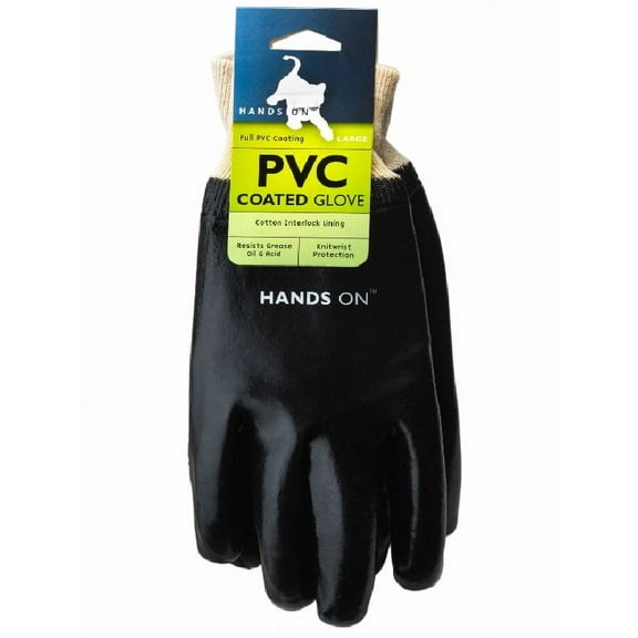 CD9000-L, Fully Coated Black PVC Glove