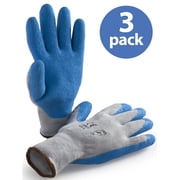 CD9600-L-3PK, Latex Coated Gloves, 3 Pair Value Pack