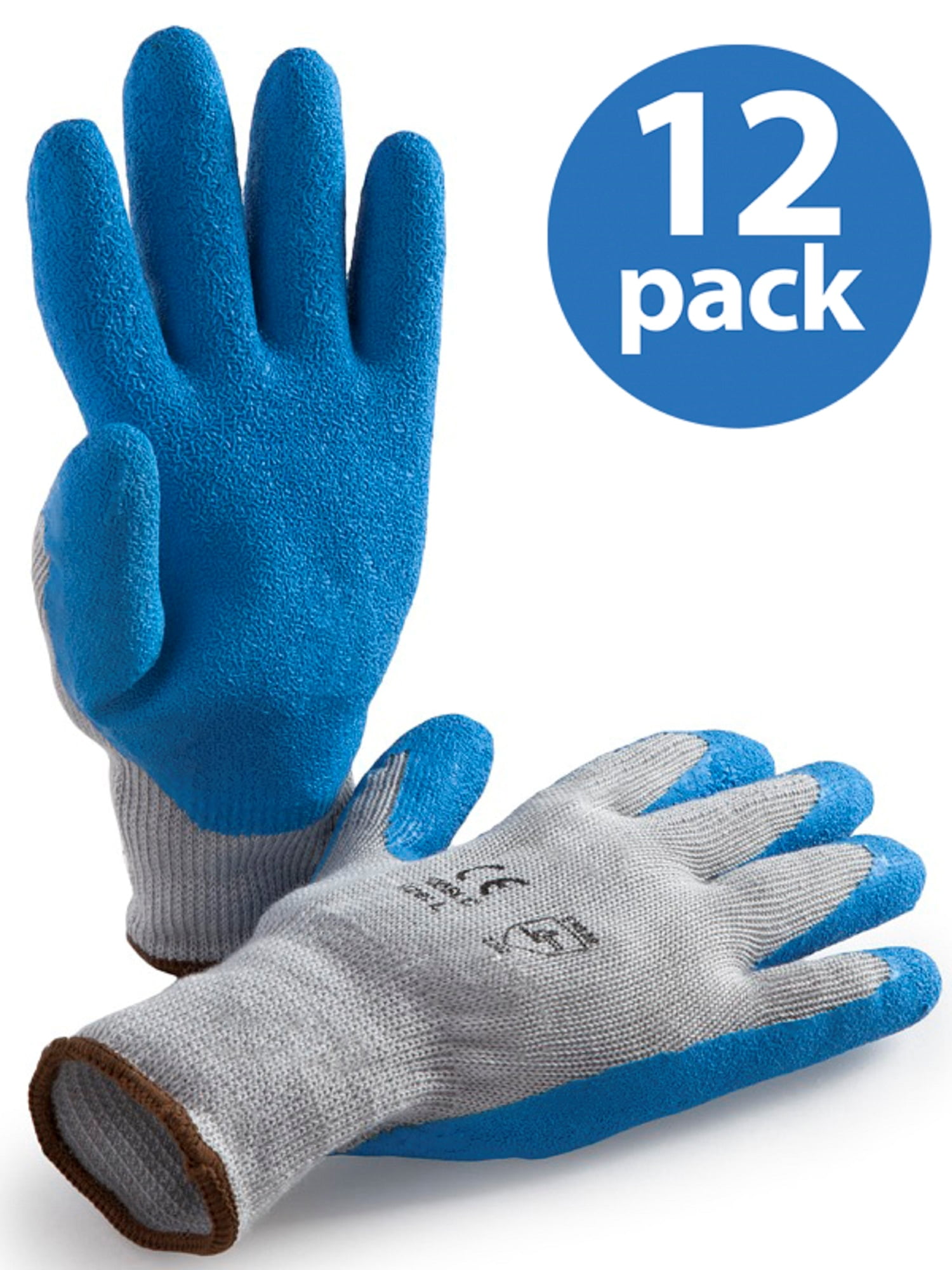 CD9600-M-12PK, Latex Coated Gloves, 12 Pair Value Pack
