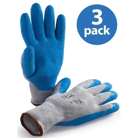 CD9600-M-3PK, Latex Coated Gloves, 3 Pair Value Pack