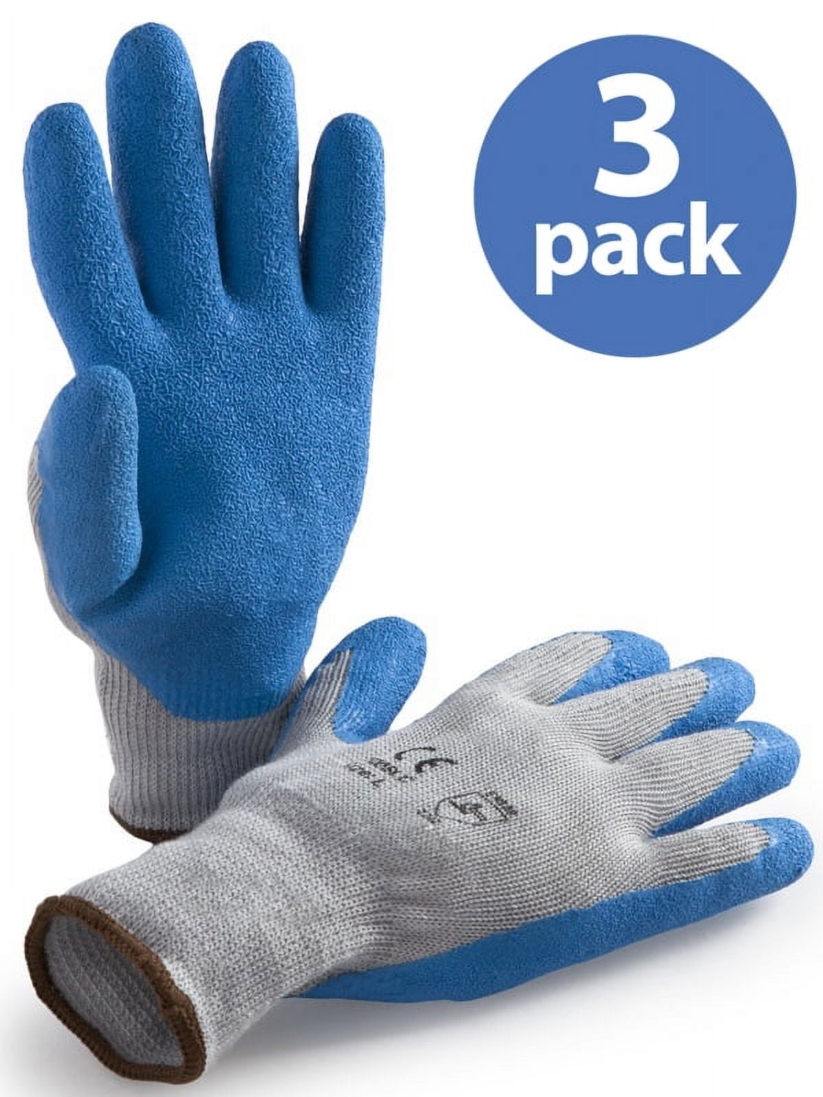 CD9600-XL-3PK, Latex Coated Gloves, 3 Pair Value Pack