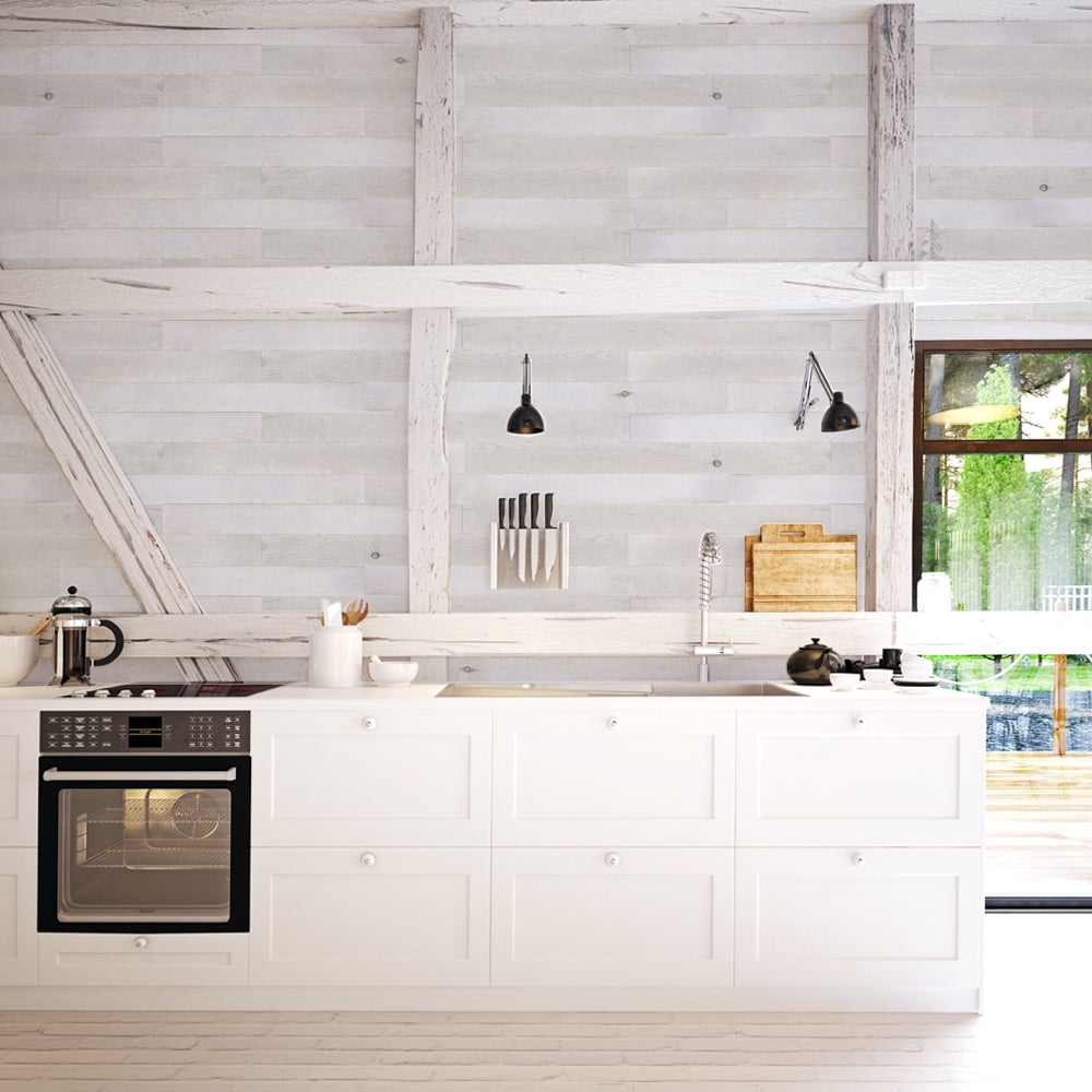 White Wash Pine Reclaimed Wood Wall Panels 6" x 48"