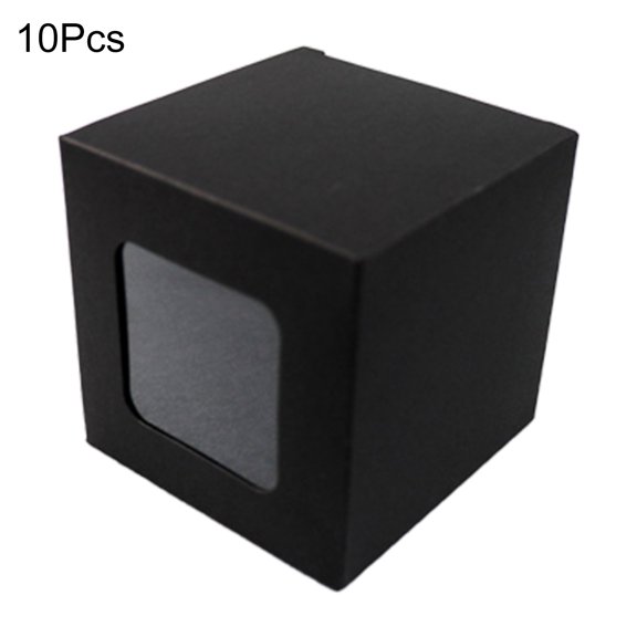 CDAR 10Pcs Sturdy Gift Box Eco-friendly Multifunctional Paper Smooth Surface Gift Holder with Window Party Supplies