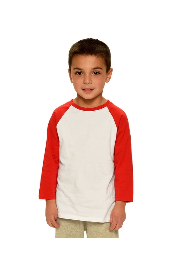 <![CDATA[Toddler Fine Jersey Raglan Tee-Heather/Black-4]]>