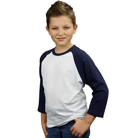 <![CDATA[Toddler Fine Jersey Raglan Tee-White/Navy-2]]>