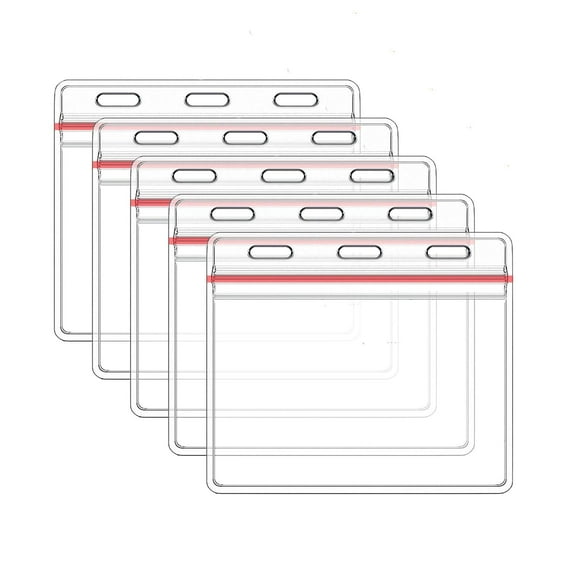 CDC Vaccination Card Protector, Immunization Record Vaccine Card Holder, 4 X 3 Inches Horizontal ID Card Name Tag Badge Holders, Clear Plastic Sleeve with Waterproof Resealable Zip Seal - 5 Pack