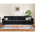 thumbnail image 1 of CDCASA 134.6" Modular Sectional Sofa, Oversized 4 Seater Sofa Couch, Chenille Deep Seat Couches for Living Room, Black, 1 of 7