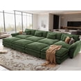 thumbnail image 1 of CDCASA 154" Modular Sectional Sofa Bed, 4-Seat Cloud Couch with Movable Ottoman, Deep Seat Modern Sofa, Oversized Sectional Couches for Living Room, Green, 1 of 8