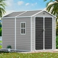 CDCASA 4x6 Feet Resin Storage Shed, Waterproof Outdoor Shed with Floor