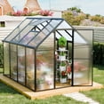 CDCASA 8.2x6.2 FT Quick Setup Polycarbonate Greenhouse with Roof Vent