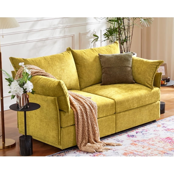 CDCASA Modern Loveseat Sofa, 2 Seater Chenille Sectional Sofa Couch ...