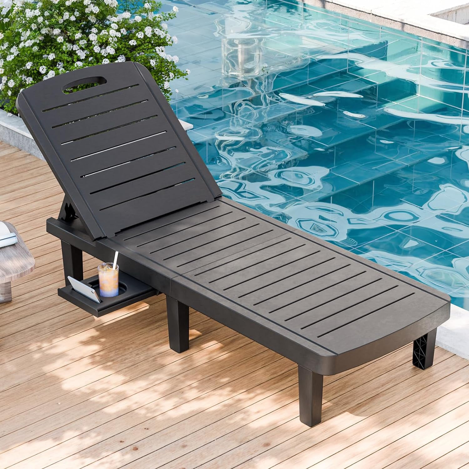 CDCASA Outdoor Chaise Lounge Chairs, Oversized Lounge Chairs with 5 ...