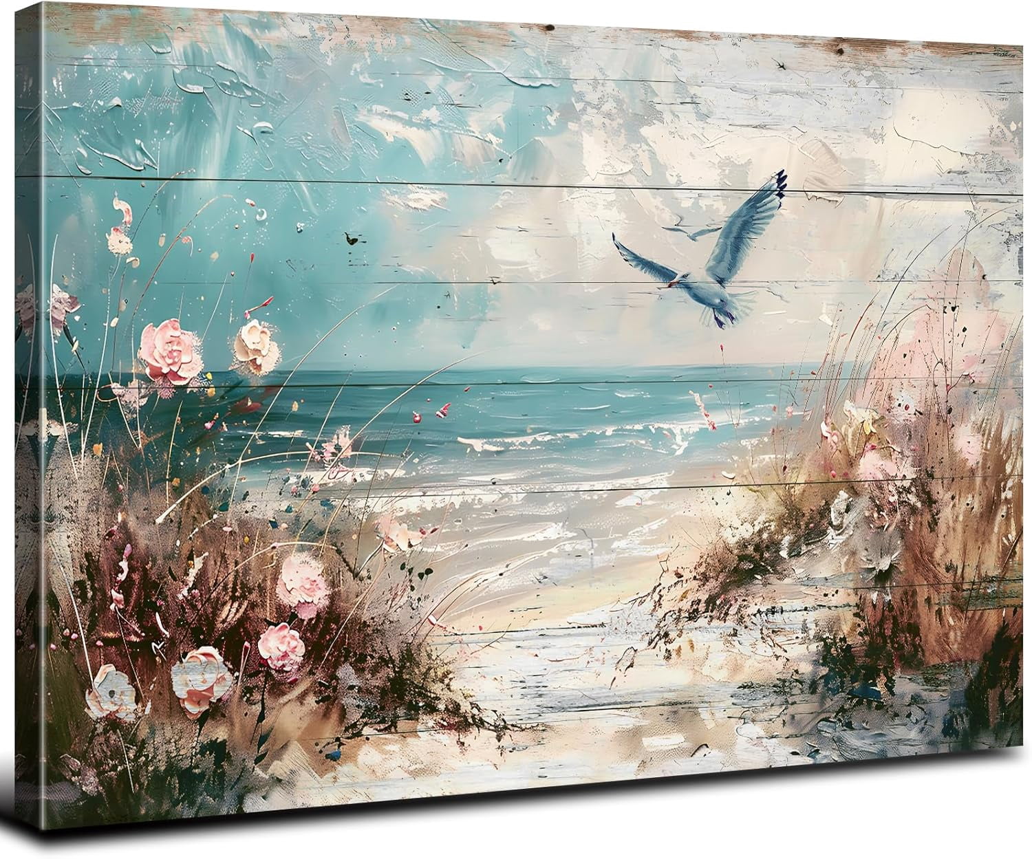 CDDposter Coastal Wall Art Beach Bathroom Decor Rustic Ocean Landscape ...