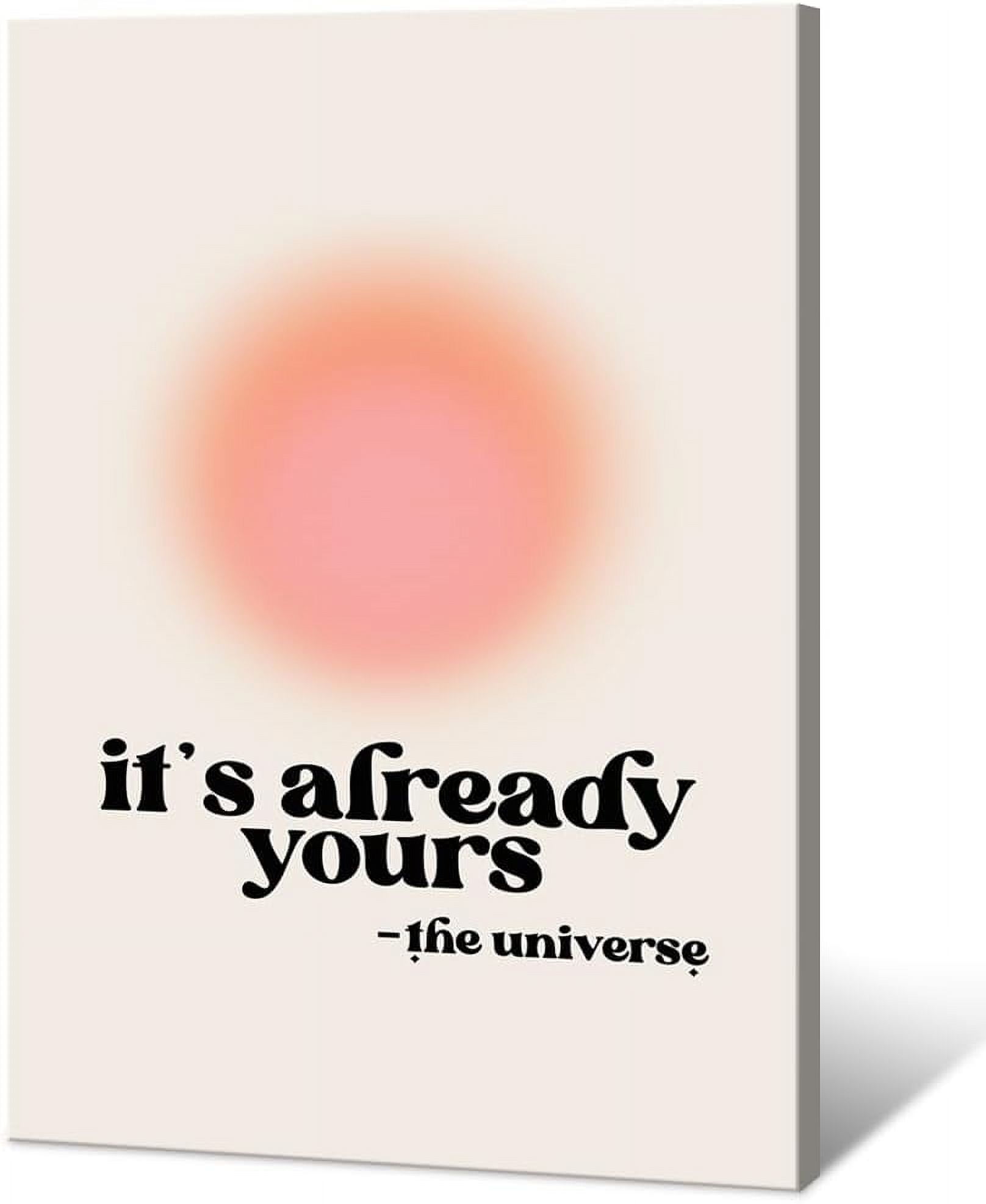 Pink Aura Motivational Canvas Wall Art 16x24 inches