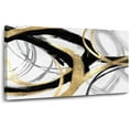 thumbnail image 1 of CDDposter Gold Wall Decor - Black Canvas Wall Art for Living Room- Large Line Artwork - 20" x 40" Oil Painting Abstract Pictures for Bedroom Kitchen Home Office, 1 of 7
