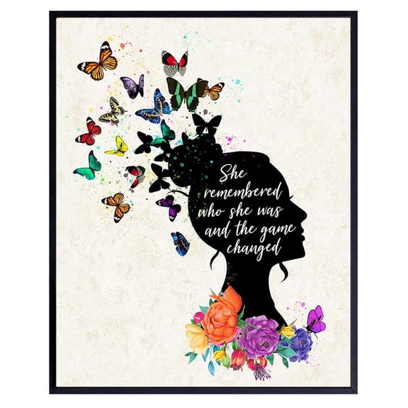 CDDposter Inspirational Wall Art Decor-Positive Quote Home Decoration-Motivational Encouragement Gifts for Women -8x10 Poster for Girls or Teens Bedroom,Living Room,Bathroom,Office-Floral Butterflies