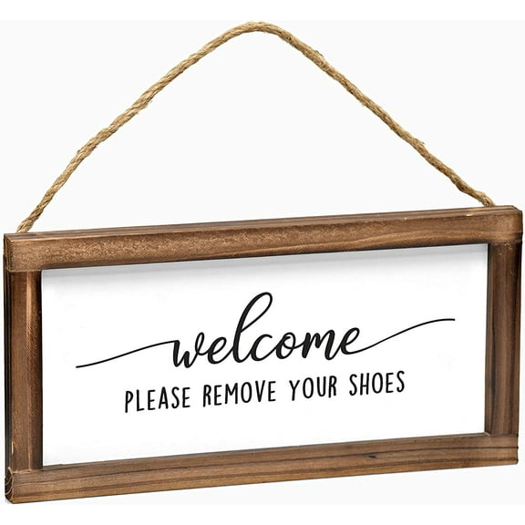 CDDposter Please Remove Your Shoes Off Front Door Sign 6x12In,Please Take Off Shoes Farmhouse Home Decor Welcome,Please Take Shoes Off Sign,No Shoes House Sign Please, No Shoes Leave Shoes Off Please