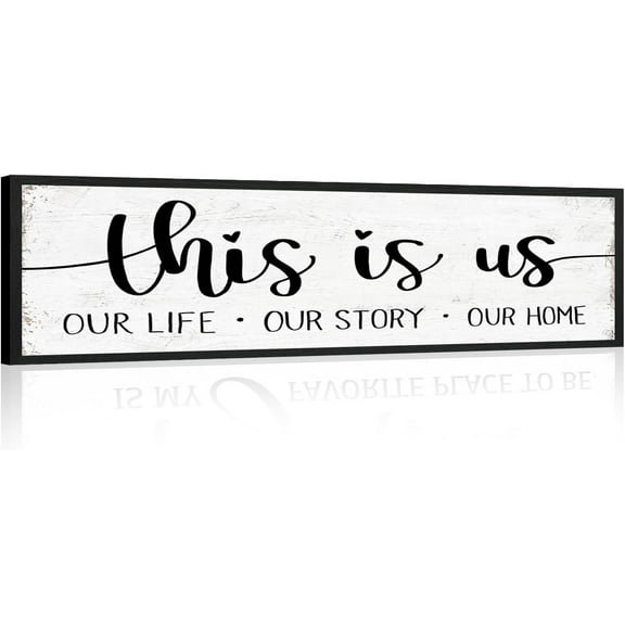 CDDposter This is Us Sign Wall Decor: Family Wall Signs Rustic Farmhouse Living Room Country House Hanging Framed Wall Plaques,This is Us Our Life Our Story Our Home Quotes Wall Decor