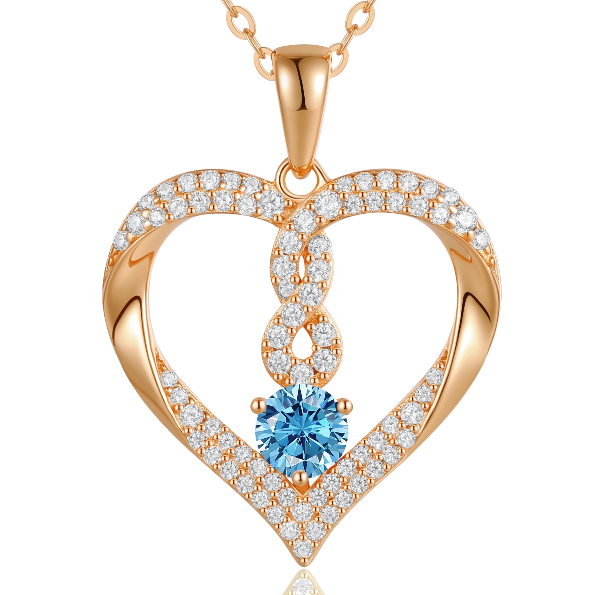 CDE 18k Gold Plated Infinity Heart Pendant Necklaces for Women Forever Love Necklaces Anniversary Valentine's Day Best Gift Ideas for Women Fine Packing Gift Box