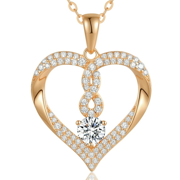 CDE 18k Gold Plated Infinity Heart Pendant Necklaces for Women Forever Love Necklaces Anniversary Valentine's Day Best Gift Ideas for Women Fine Packing Gift Box