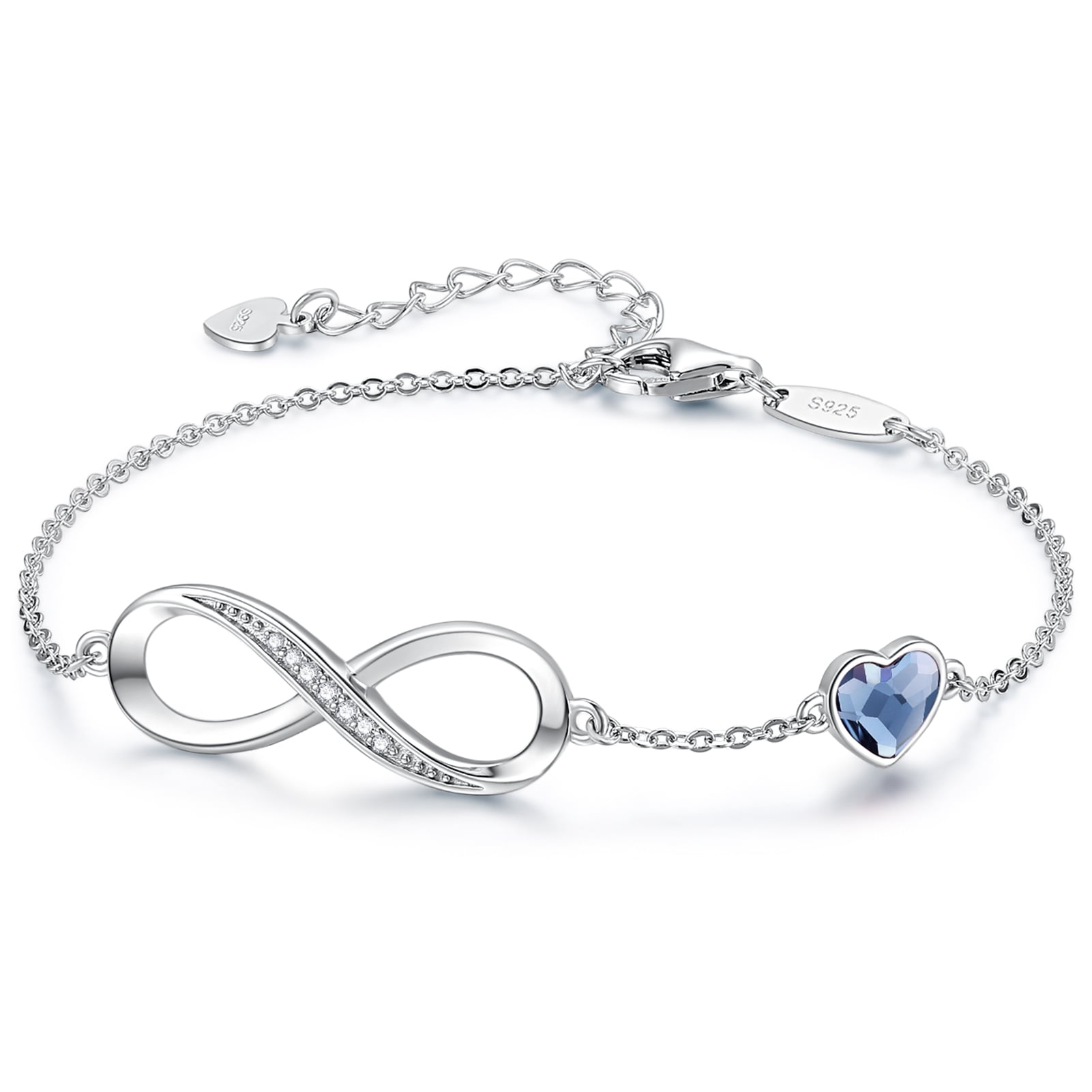CDE 925 Sterling Silver Bracelet for Women Infinity Heart Symbol