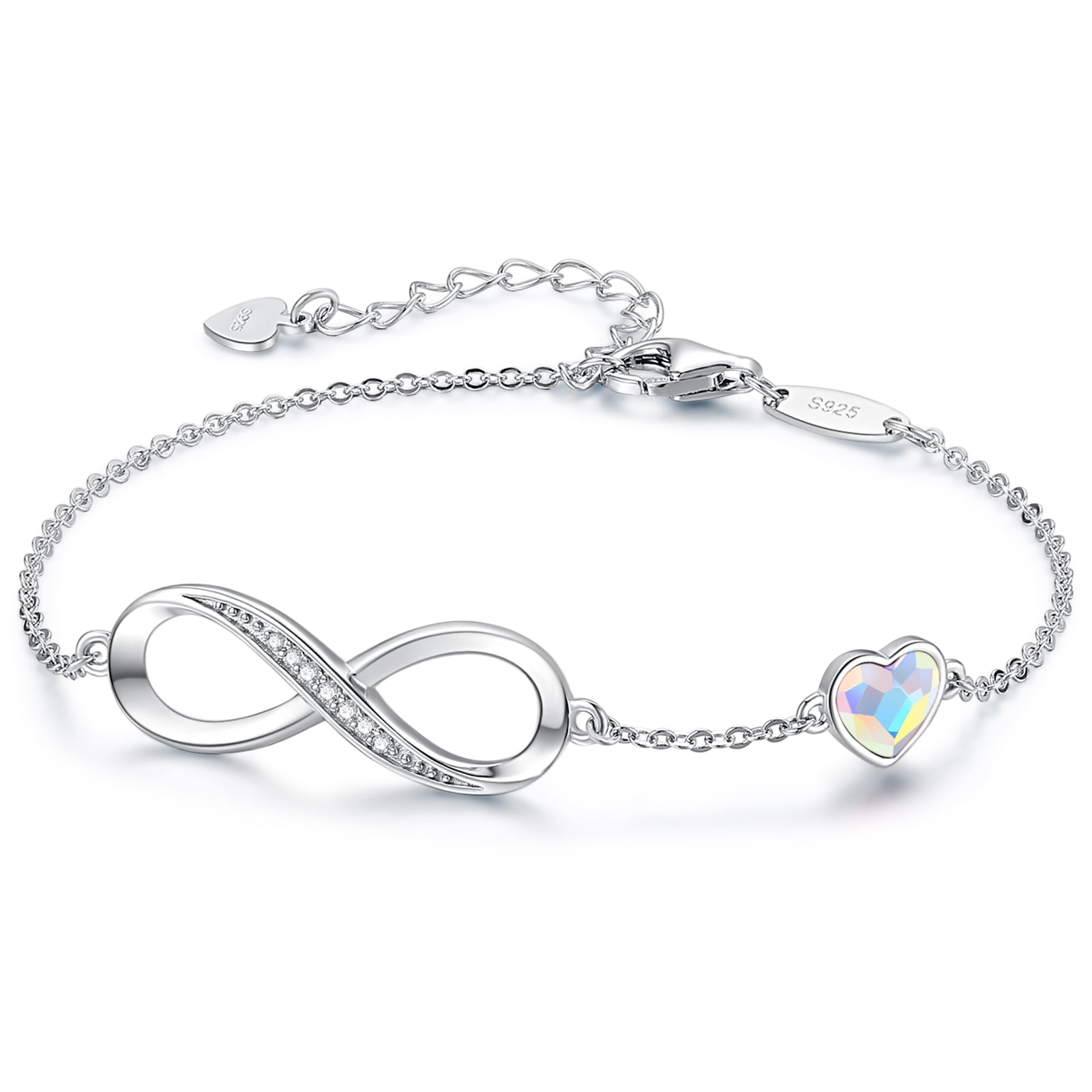 Buy .925 Sterling Silver Heart Charm Bracelet - For Women and Girls -  Toggle Lock - 7.5 at