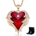 thumbnail image 1 of CDE Angel Wing Love Heart Pendant Necklaces for Women Anniversary Valentine's Day Best Gift Ideas for Women Fine Packing Gift Box, 1 of 9