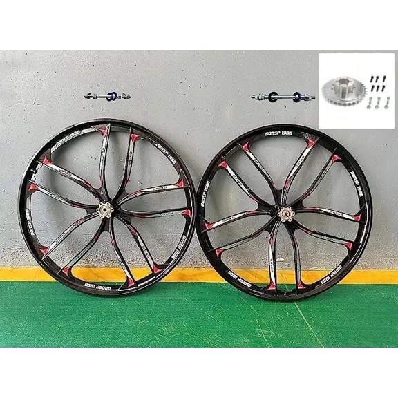CDH 10 Blades 26" Bike Wheel Set & Rear Adapter 36T Sprocket, Bicycle Rim Wheel