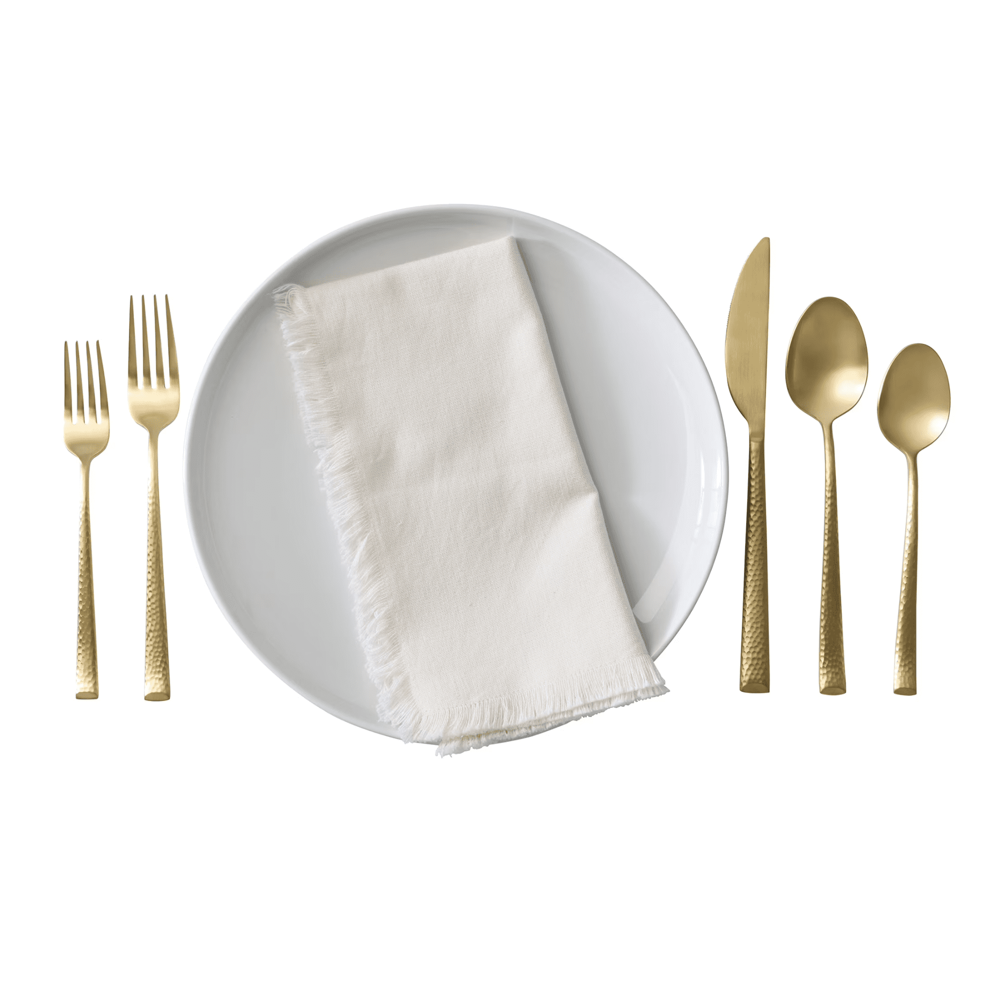 Better Homes & Gardens Arlo Flatware Set, Gold Hammered, 20 Pieces