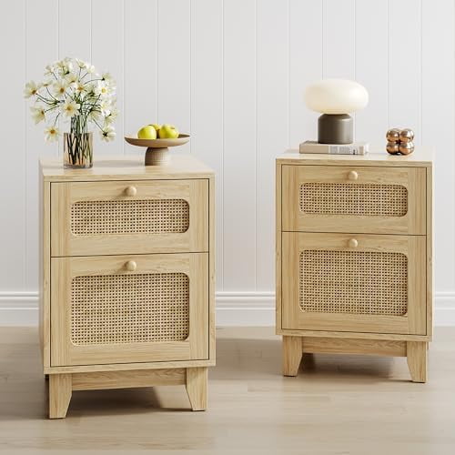 CDHJKKB Modern Wicker Rattan Stand Rattan Stand with Drawer and Charge