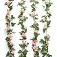 thumbnail image 1 of Yirtree Flower Garland Rose Vine Artificial Flowers Hanging Rose Hanging Baskets Wedding Arch Garden Background Decor Flower Garland Artificial Rose Vine, 1 of 8