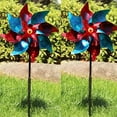 thumbnail image 1 of CDJLY 2 Pack Flower Pinwheels, Sequined Reflective, D, Wind Spinners for Yard and Garden, 1 of 6