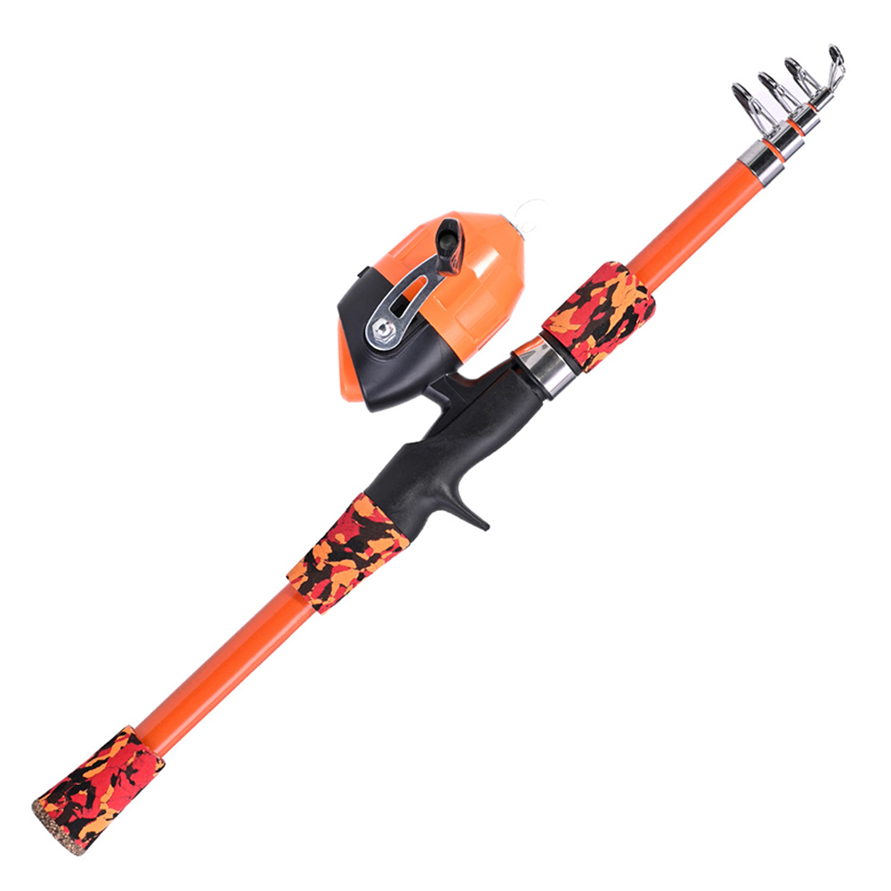 CDJLY Children Fishing Pole Telescopic Mini Kids Fishing Pole Rod for Lakes (Red)