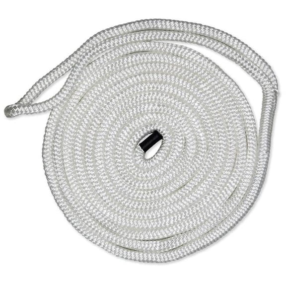 CDL1225WH 0.5 in.-25 ft. Nylon Double Braid Dock Line, White